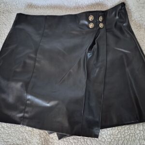 Zara Black Faux Leather Skirt
